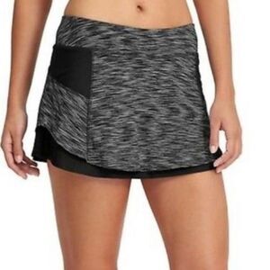 Athleta Pull on Stretchy Athletic Skort Skirt Space Dye Navy XS